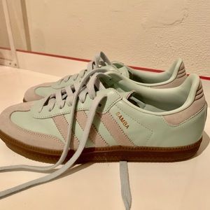 NEW Adidas teal sneaker with white stripes